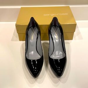 Sergio Rossi black patent heel size 9
